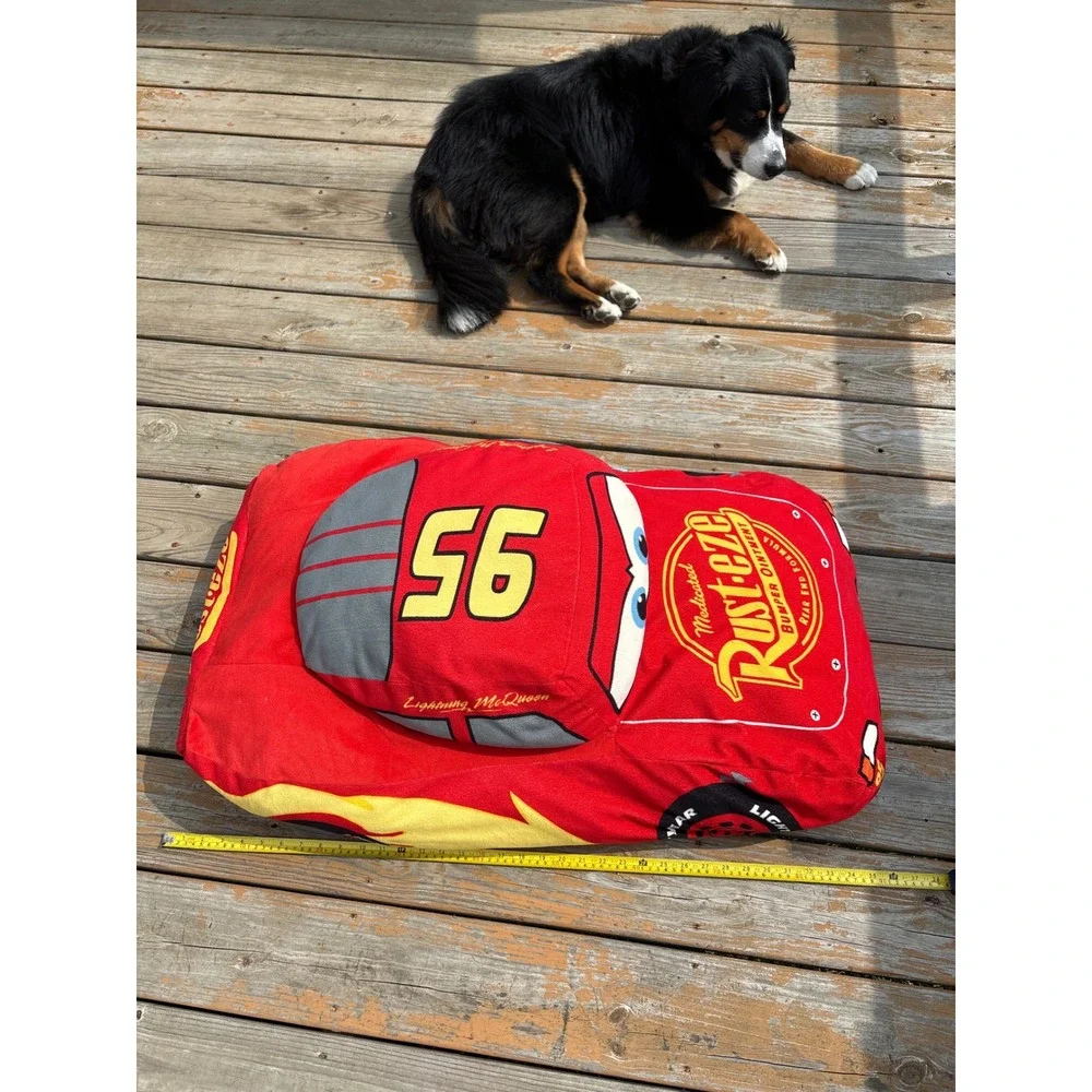 Disney Pixar Cars Lightning McQueen Plush Floor Pillow Jay Franco Red 95 25 Inch